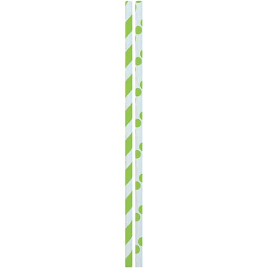 JAM Paper Stripes &#x26; Dots Paper Straws